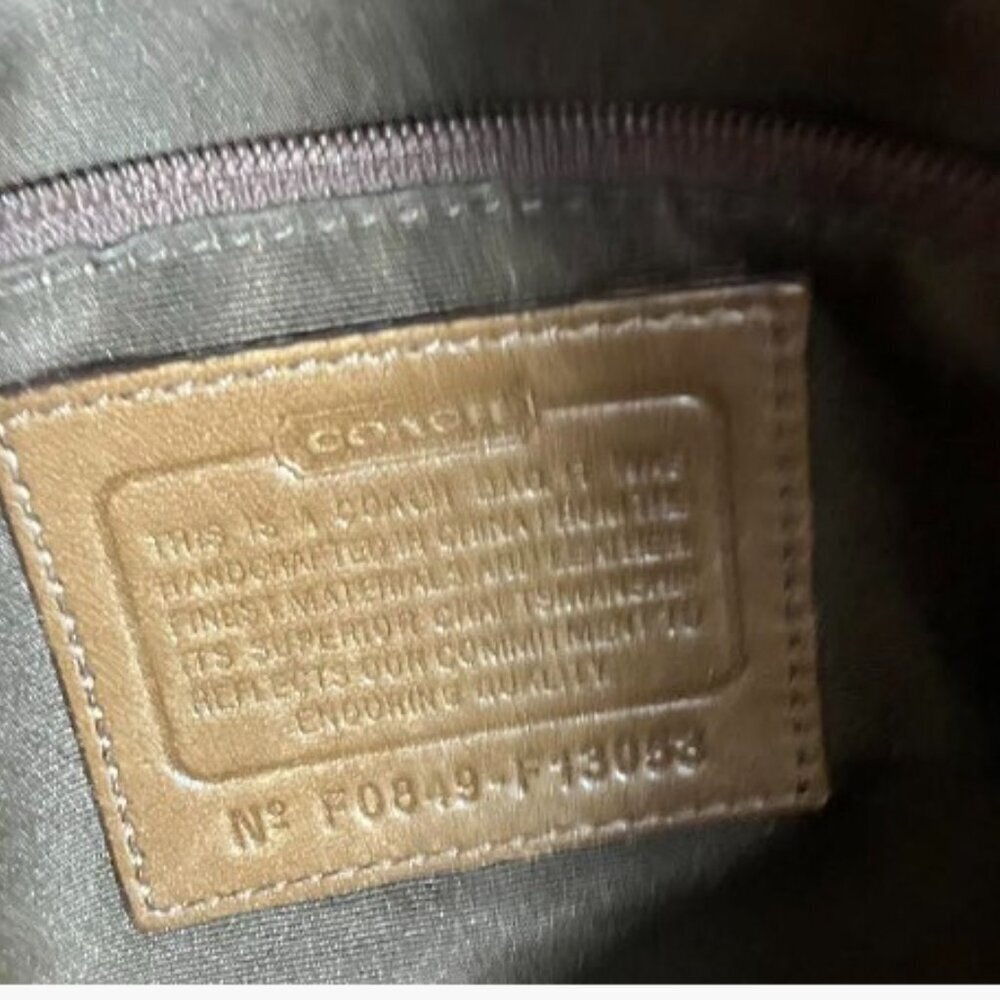 Coach Gallery Optic Signature Tote Bag Vintage Chocolate Monogram Canvas EUC - Picture 12 of 16